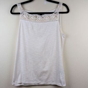 Ralph Lauren Cream Cotton Slub Crocheted Macrame Women's Camisole Top Size M
